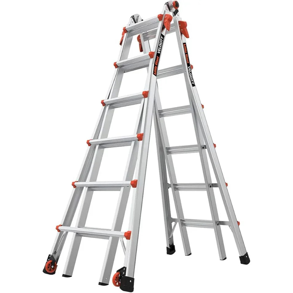 Ladder, A Frame 5 Step Ladder Extension, 17 Ft Anti-Slip Multi Position Ladder, Storage Folding Ladder, 330 lbs Security Load Telescoping Aluminum Ladders for Stairs Home Indoor Outdoor Roof